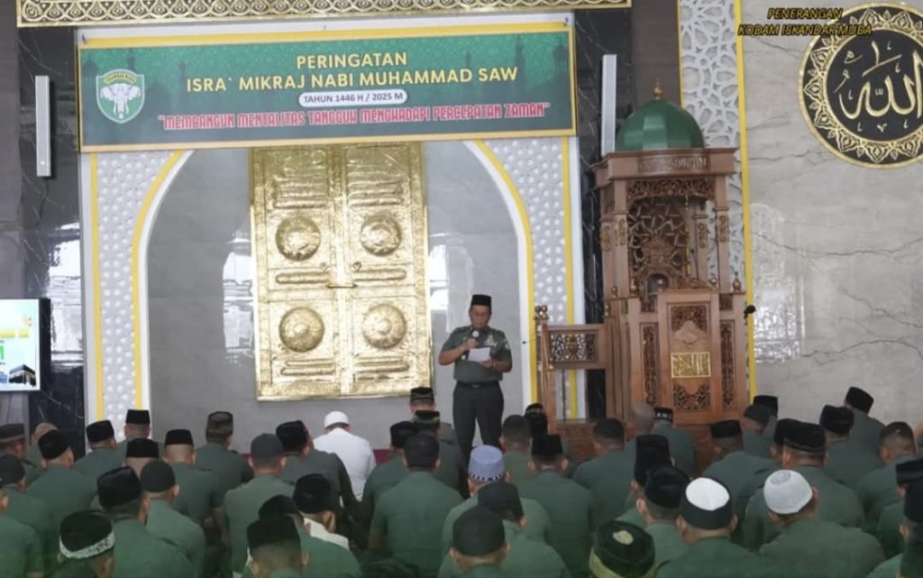 Teladani Perjalanan Spiritual Rasulullah SAW, Kodam IM Gelar Peringatan Isra’ Mi’raj