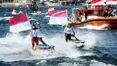 Kemeriahan Peringatan HUT RI Warnai Kejuaraan Dunia Aquabike, Orang Indonesia Pertama Juara Dunia Pimpin Parade Lap Merah Putih