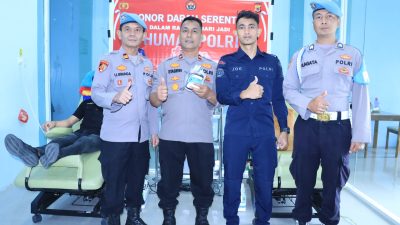 Humas Polres Bener Meriah Gelar Bakti Kesehatan Donor Darah Serentak, Sebanyak 20 Kantong Darah Berhasil Dikumpulkan