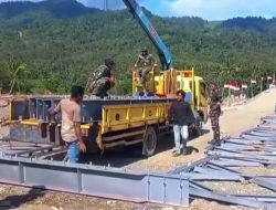 TNI Kebut Pembangunan Jembatan Bailey Beutong Ateuh