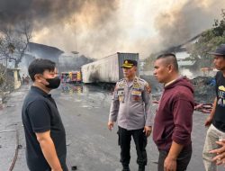 Polres Pelabuhan Belawan Lakukan Pengamanan Lokasi Kebakaran di PT Garuda Mas Perkasa
