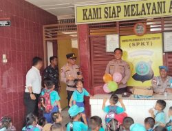 Polsek Pulau-Pulau Batu Terima Kunjungan Belajar Anak TK Santo Gabriel Pulau Tello