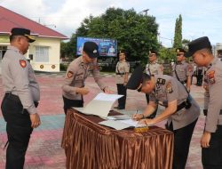 Kapolres Nias Selatan Pimpin Serah Terima Jabatan Kasat Binmas dan Kabag SDM