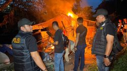 Satres Narkoba Polrestabes Medan Bakar Barak Narkoba di Klambir V
