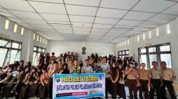 Satlantas Polres Pelabuhan Belawan Gelar Police Goes To School di SMK Negeri 13 Medan