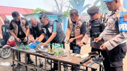 Tim Gabungan Gerebek Sarang Narkoba Desa Mencirim : Bandar, Pistol dan Senjata Tajam Diamankan